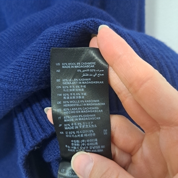 Sandro  Italian wool and cashmere jumper small blue NWOT - Picture 6 of 6